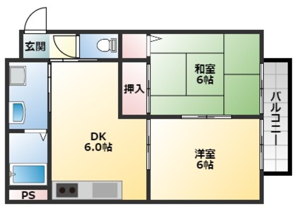 東本町ハイツの物件間取画像